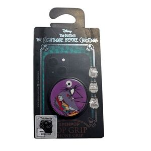 NIB Disney Nightmare Before Christmas Phone Grip Black Purple Spinpop Kickstand